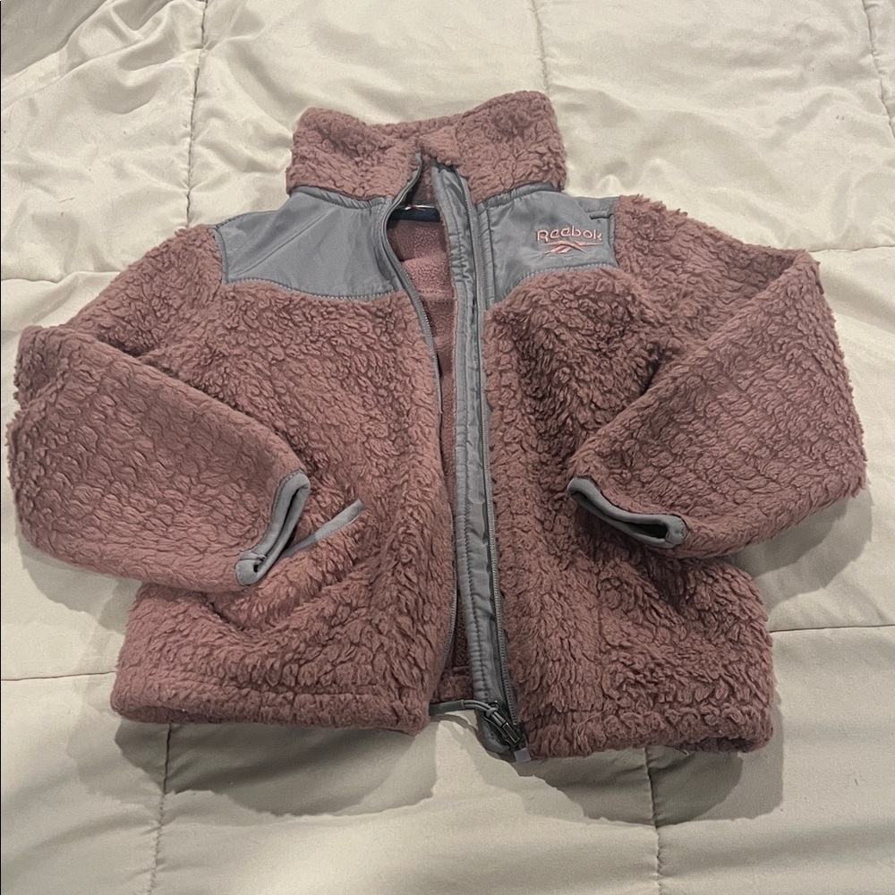 Reebok Pink and Gray Fleece Jacket